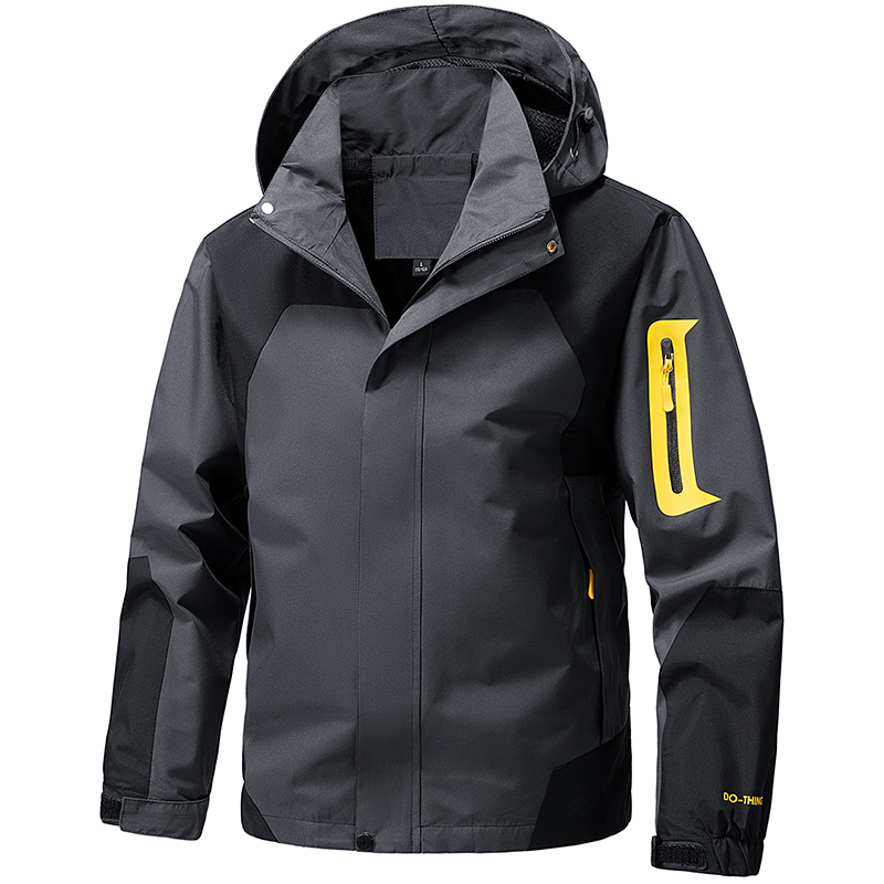 Windproof Jacket Softshell - Jaket Outdoor Softshell Pria Resleting Berkerudung