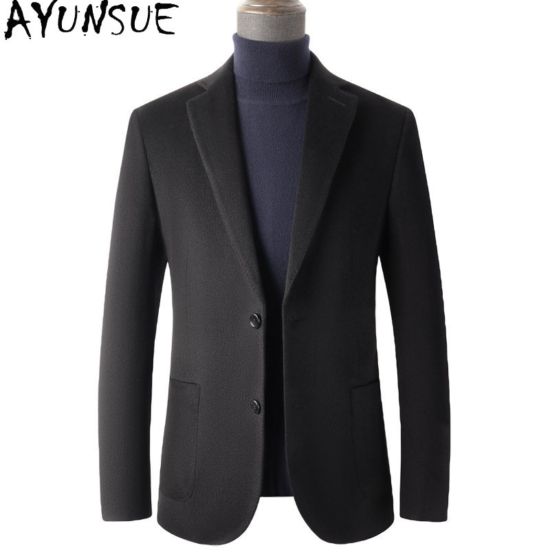 Quality Winter Clothing Jacket - AYUNSUE Mantel Wol 80% Pakaian Pria