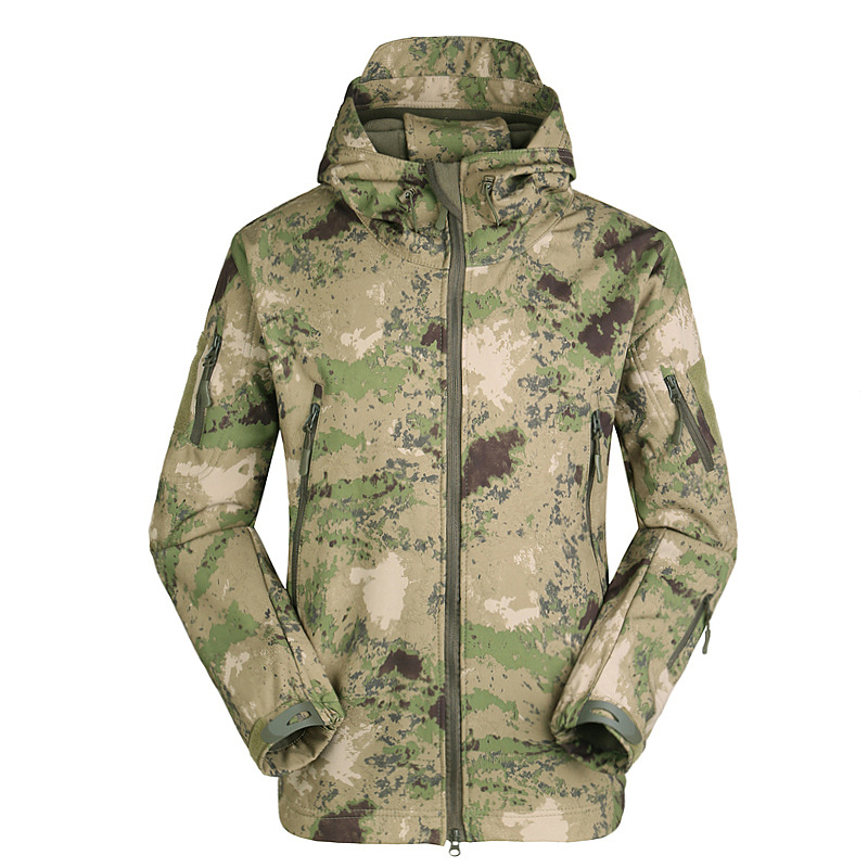 Windproof Jacket Softshell - Set Kamuflase Petualangan Luar Ruangan Pria