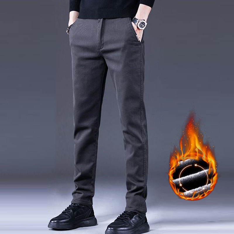 Quality Winter Clothing Brand - Celana Kasual Bisnis Pria Hangat Beludru