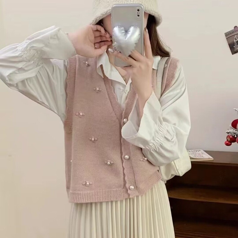 Winter Clothing Trends 2025 Women'S - Rompi Rajut Pink untuk Wanita, Pakaian