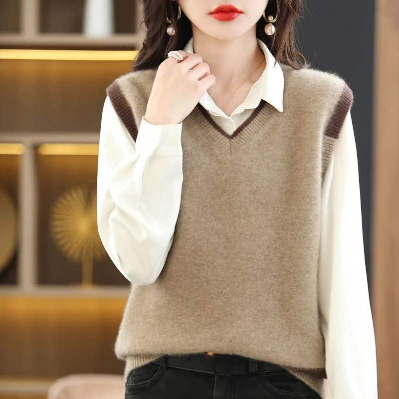 Winter Clothing Trends 2025 Women'S - Sweter Wanita Vintage Polos Tanpa Lengan