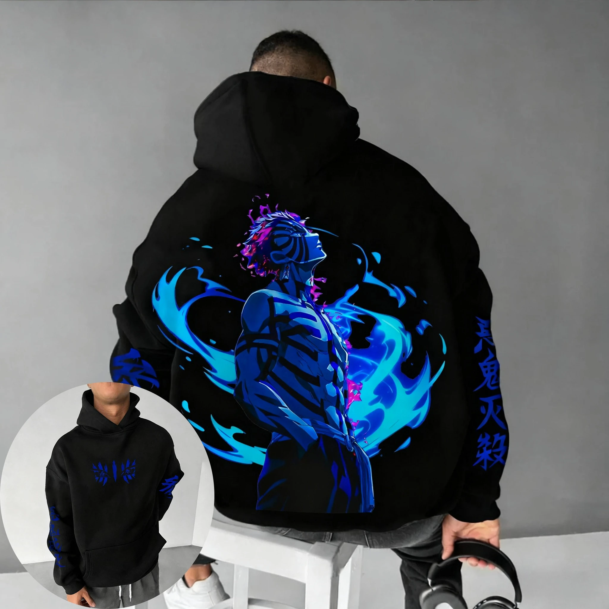 Winter Clothing Trends 2025 Women'S - Hoodie Anime Demon Slayer Akaza Cetak
