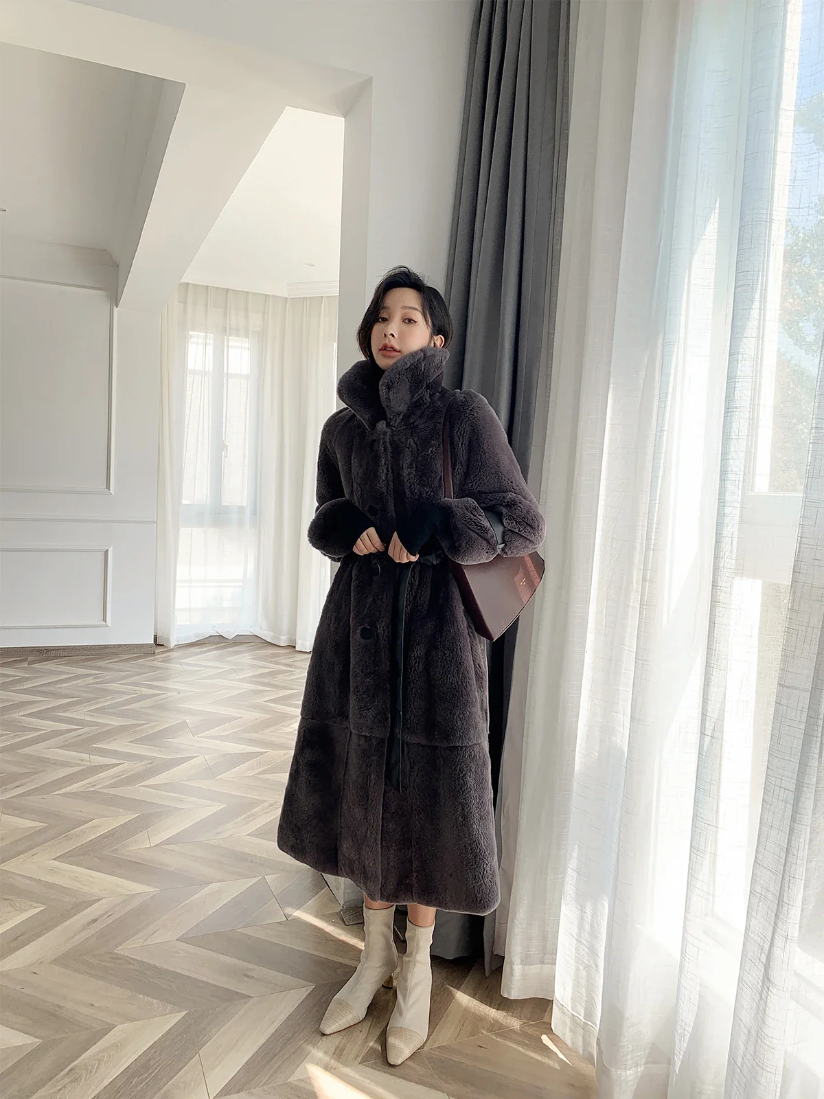 Jaket Wanita Bulu Kelinci Rex  - Quality Winter Clothing Jacket ulasan dan harga