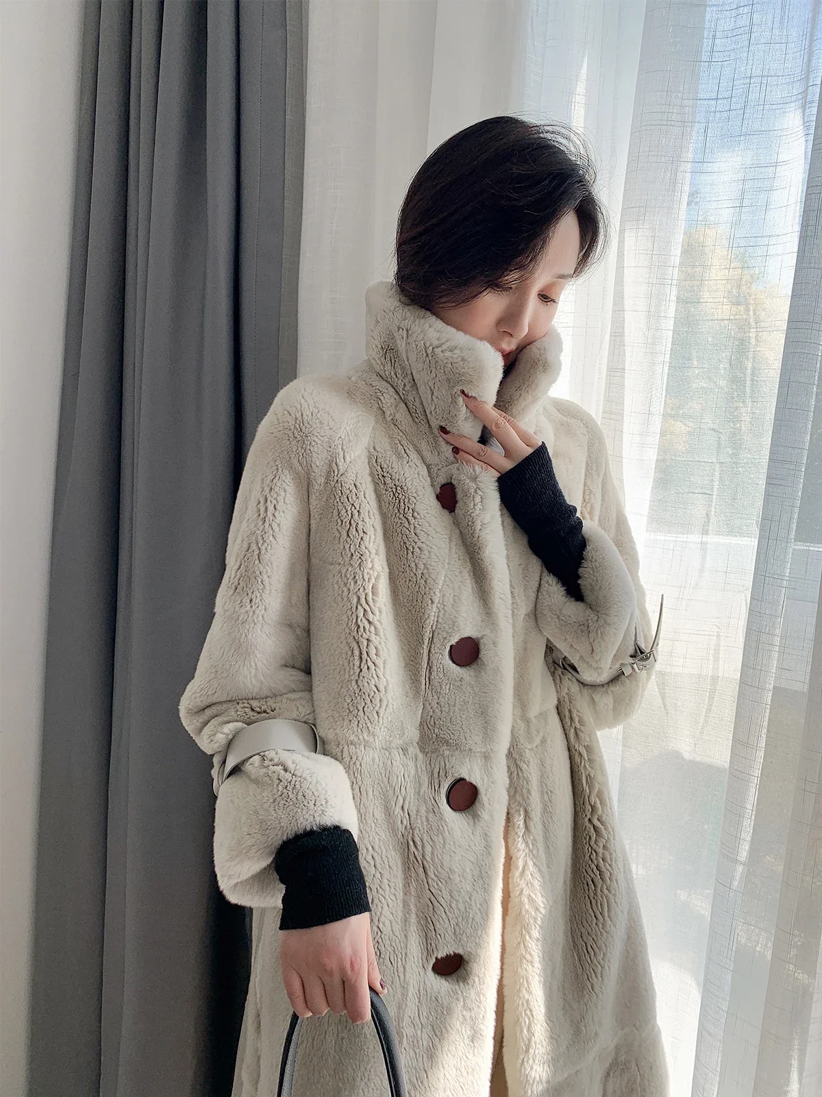 Jaket Wanita Bulu Kelinci Rex  - Quality Winter Clothing Jacket ulasan dan harga