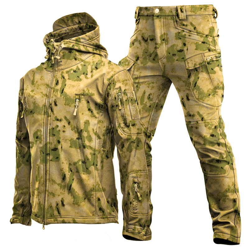 Setelan Kamuflase Pria Musim D - Windproof Jacket Softshell ulasan dan harga