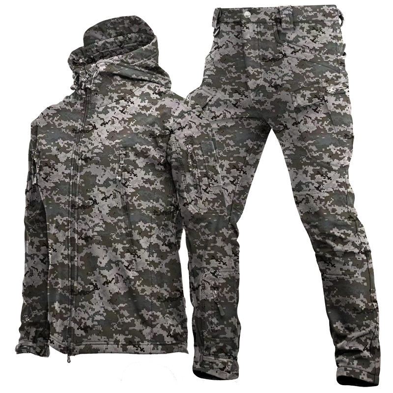 Setelan Kamuflase Pria Musim D - Windproof Jacket Softshell ulasan dan harga