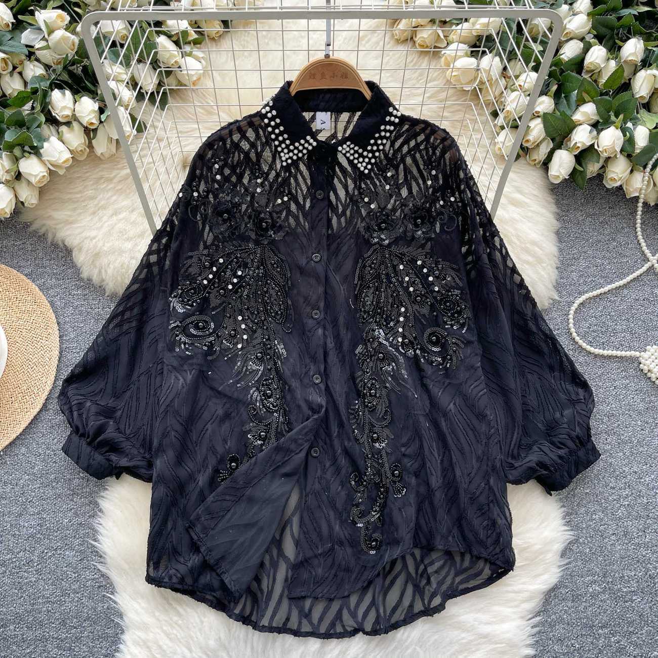 Kemeja wanita kancing berkilau - Winter Clothing Korean ulasan dan harga