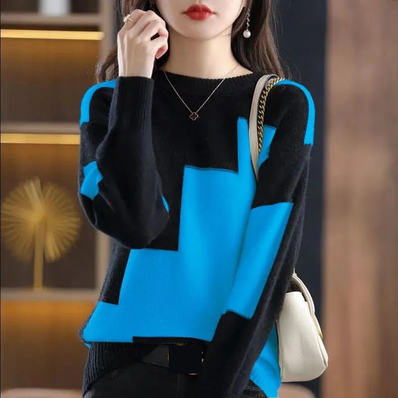 Sweater rajut leher O Splice,  - Winter Clothing Korean ulasan dan harga