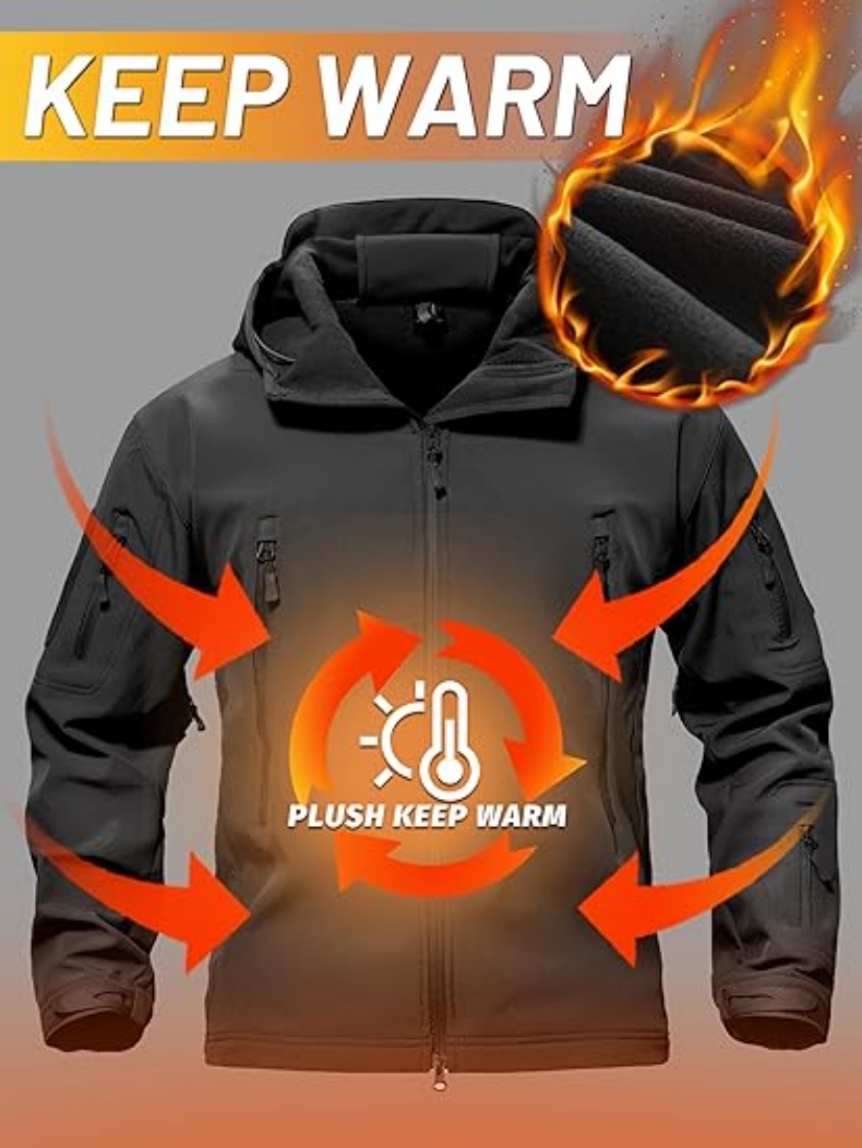 Jaket SoftShell Fleece Taktis  - Windproof Jacket Softshell ulasan dan harga